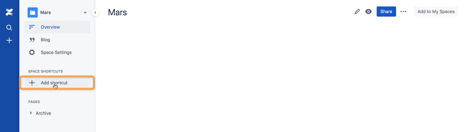 JIRA Confluence: Add JIRA Shortcut